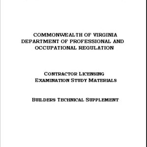 Virginia Builders Technical Supplement