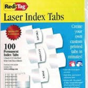 Redi-Tag Permanent Tabs - 100 Blank Tabs